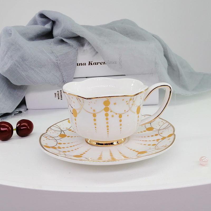 Handcrafted Tea and Coffee Set with Gold Accents – A luxurious gift for mom