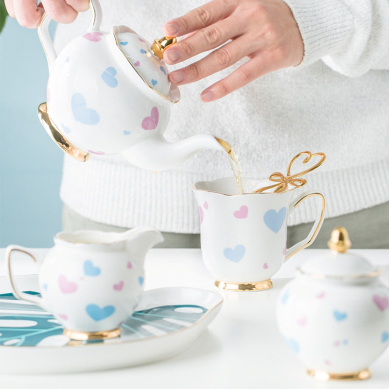 Handcrafted Tea and Coffee Set with Gold Accents – A luxurious gift for mom