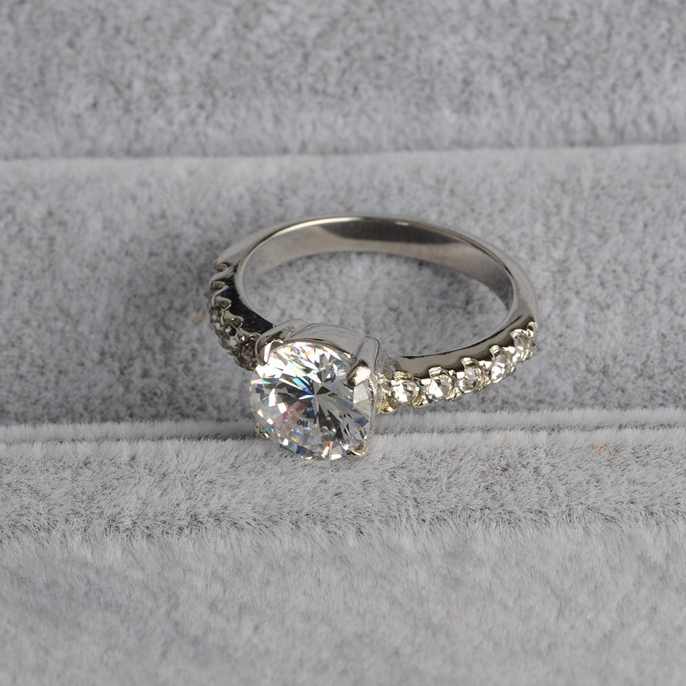 Four Claw Ring Filled with Diamonds Birthday Christmas Gift Fairy