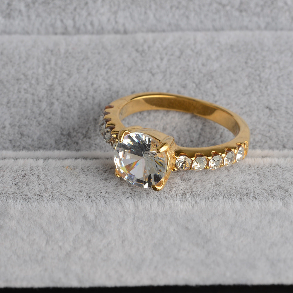 Four Claw Ring Filled with Diamonds Birthday Christmas Gift Fairy