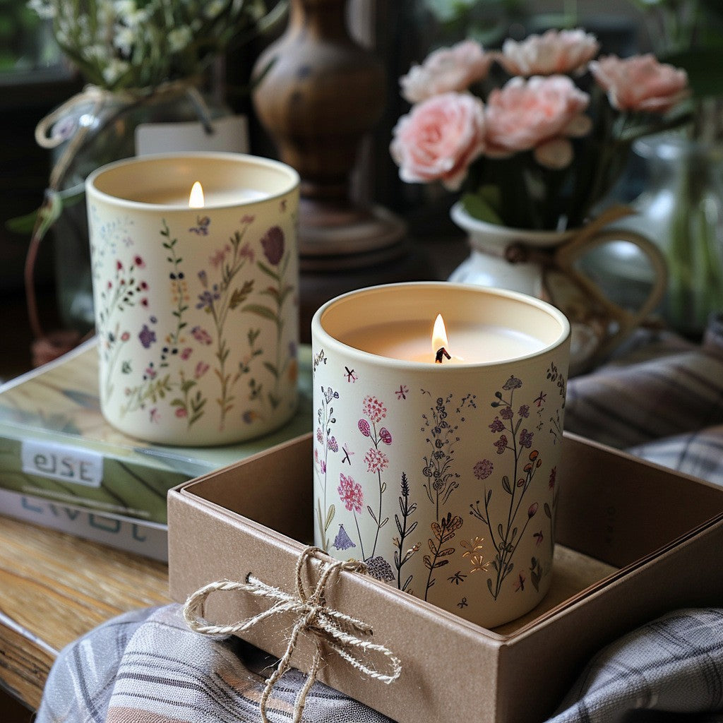Handmade Scented Candle in a Lavender Mug – A warm hug for mom