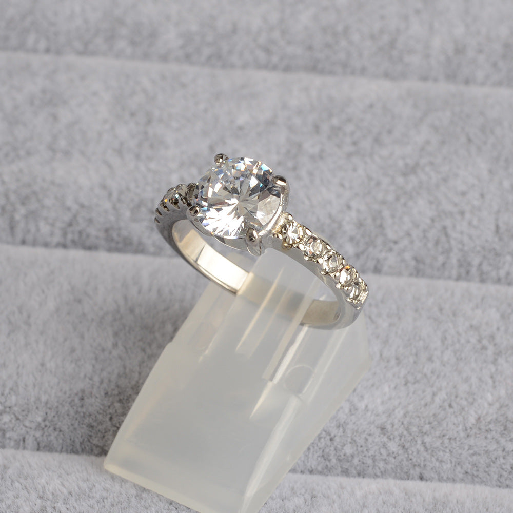 Four Claw Ring Filled with Diamonds Birthday Christmas Gift Fairy