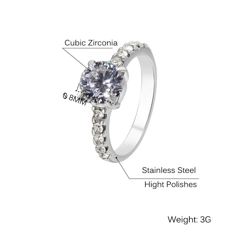 Four Claw Ring Filled with Diamonds Birthday Christmas Gift Fairy