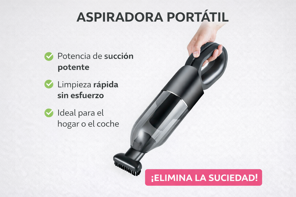 Aspiradora Portátil Inalámbrica para Coche y Hogar