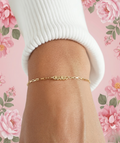 MAMA Square Box Chain Pendant Bracelet