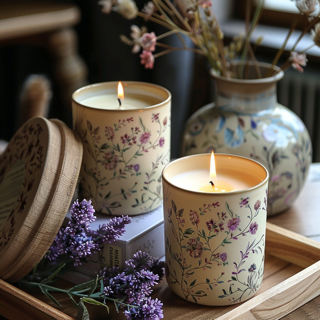 Handmade Scented Candle in a Lavender Mug – A warm hug for mom