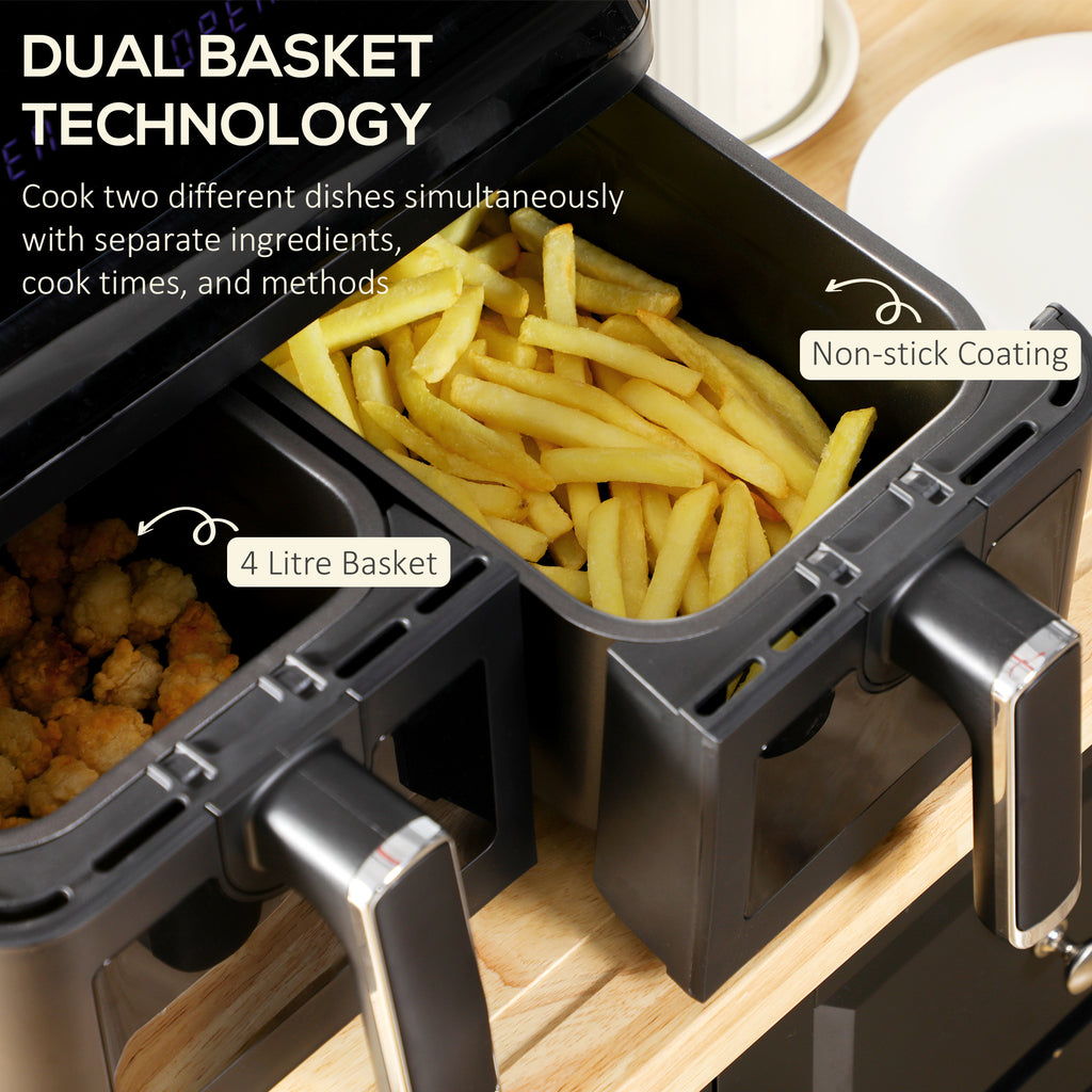 8L Double Basket Air Fryer – 8 in 1 with Digital Display