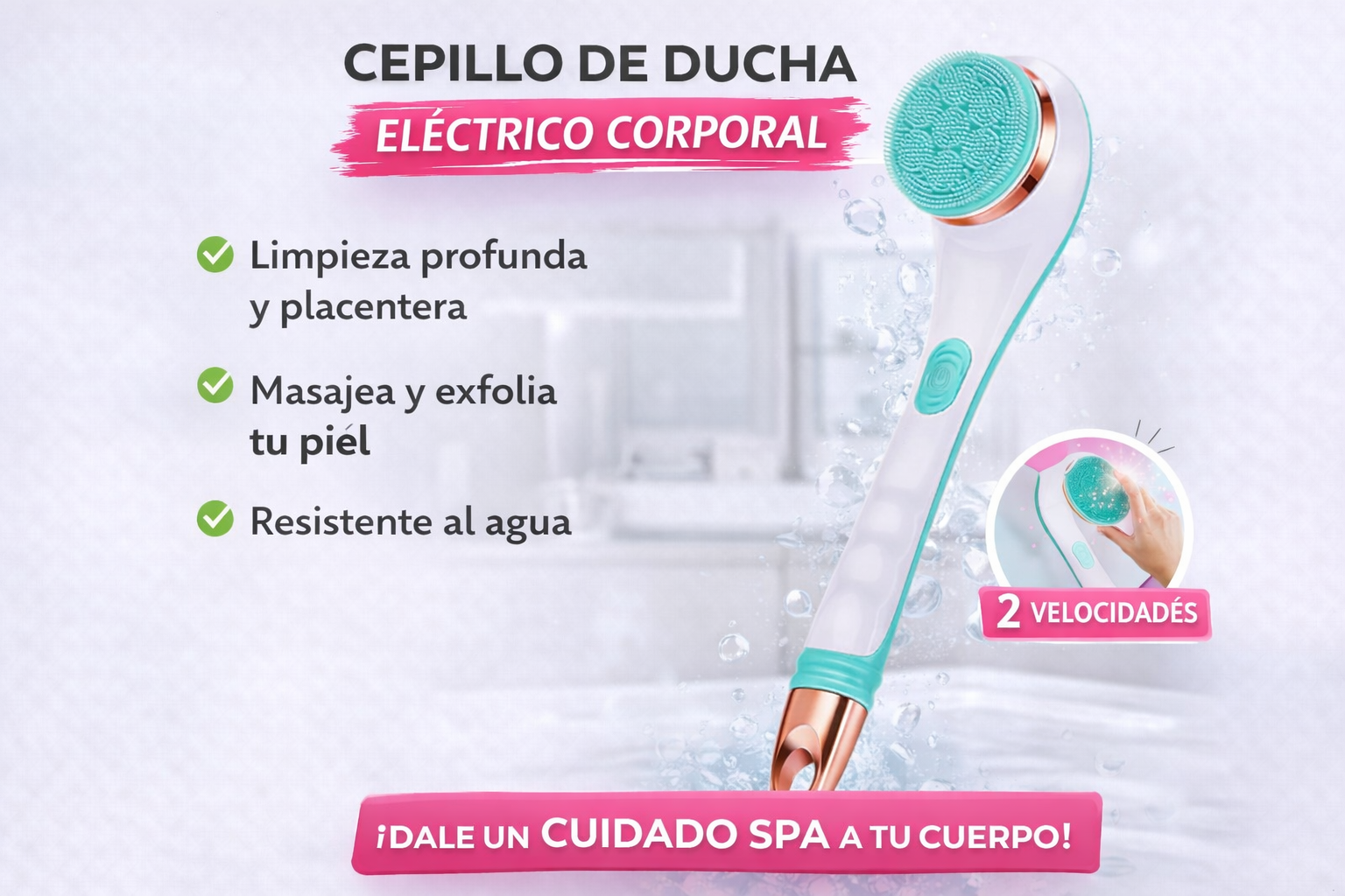 Cepillo Eléctrico Corporal de Silicona Recargable