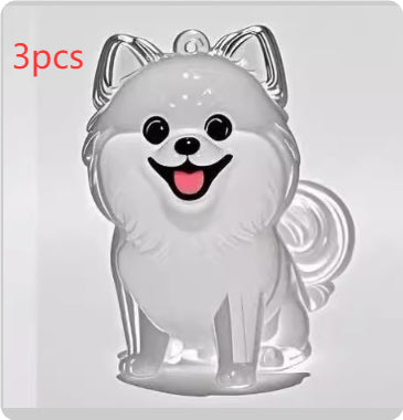 Transparent Case Fuzzy Ball Pendant Pet Hair Storage Keychain