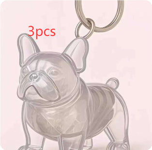 Transparent Case Fuzzy Ball Pendant Pet Hair Storage Keychain