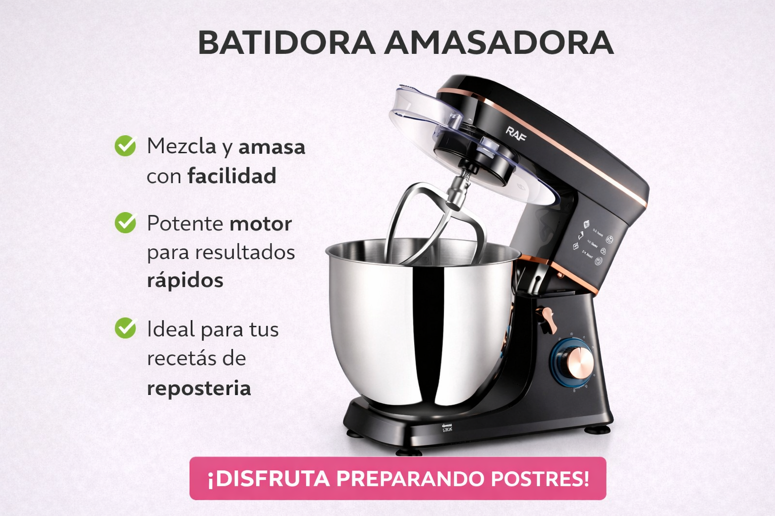 Batidora Amasadora 10L 1200W – Potencia y Versatilidad en tu Cocina