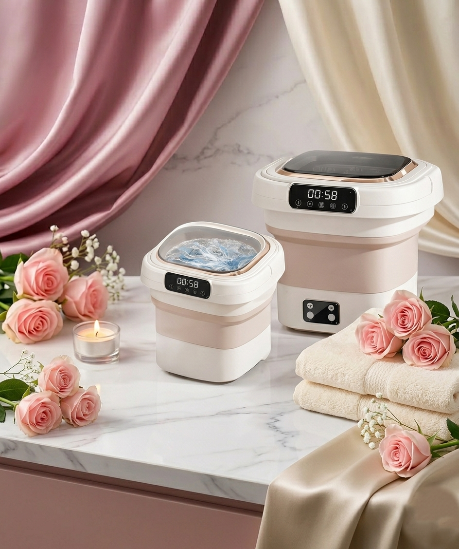 Portable Folding Washing Machine with Smart Digital Display