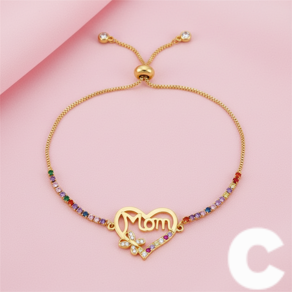 “MOM” Bracelet with Love Sparkle