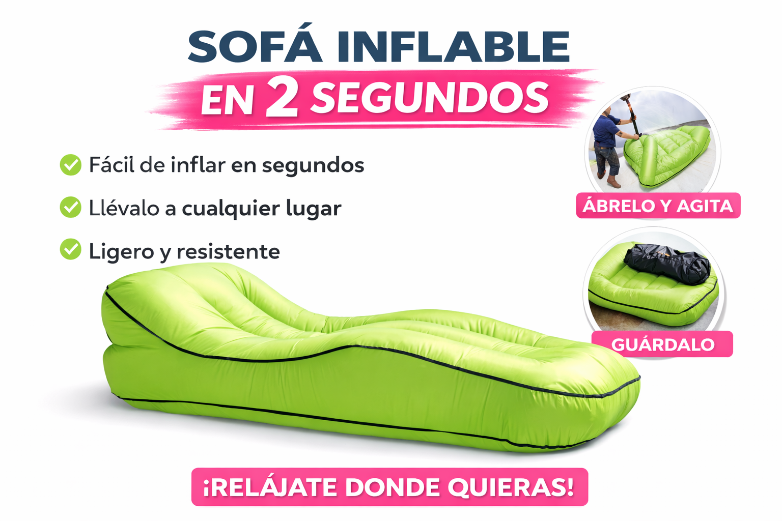 Sofá Inflable Portátil de Inflado Rápido